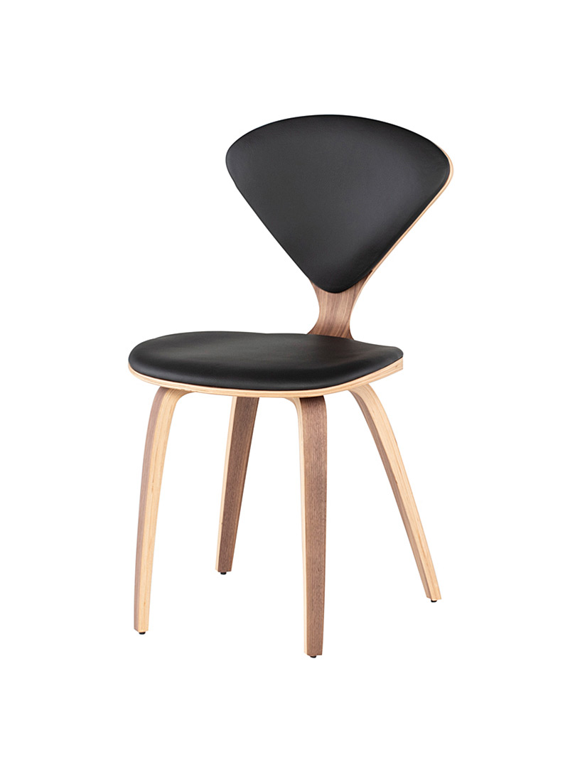 Nuevo Assorted black Satine walnut and leather slim chair