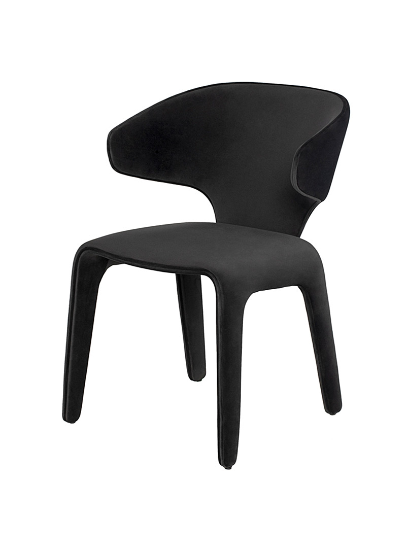 Nuevo Living Black Bandi velvety chair