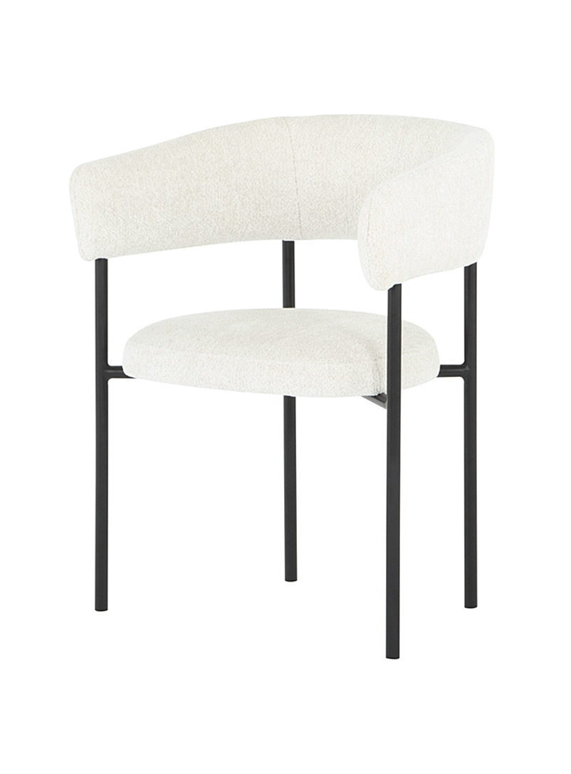 Nuevo Off White Cassia bouclé effect minimalist chair