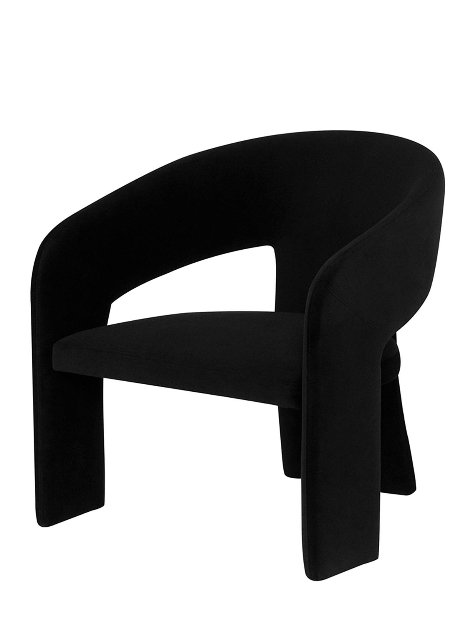 Nuevo Anise Rounded Lounge Chair In Black
