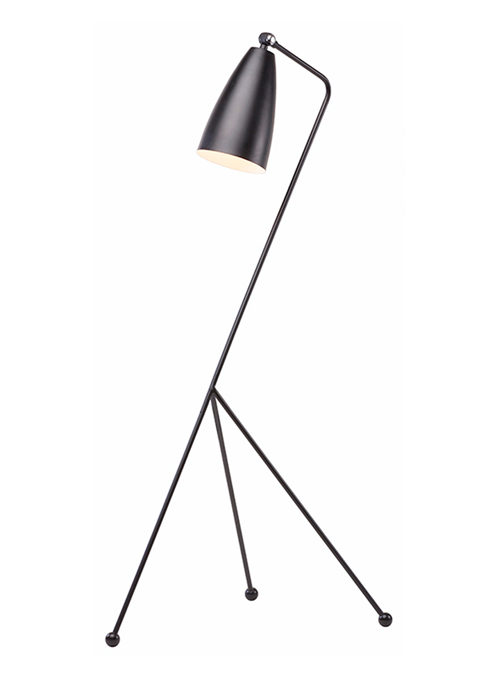 Nuevo Lucille Steel Minimalist Standing Lamp In Black