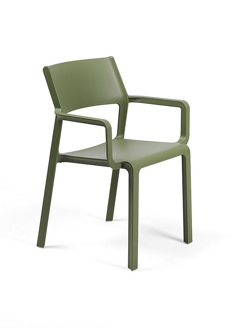 Simons Maison: Les chaises d'extérieur minimalistes avec accoudoirs Ensemble de 4 Vert