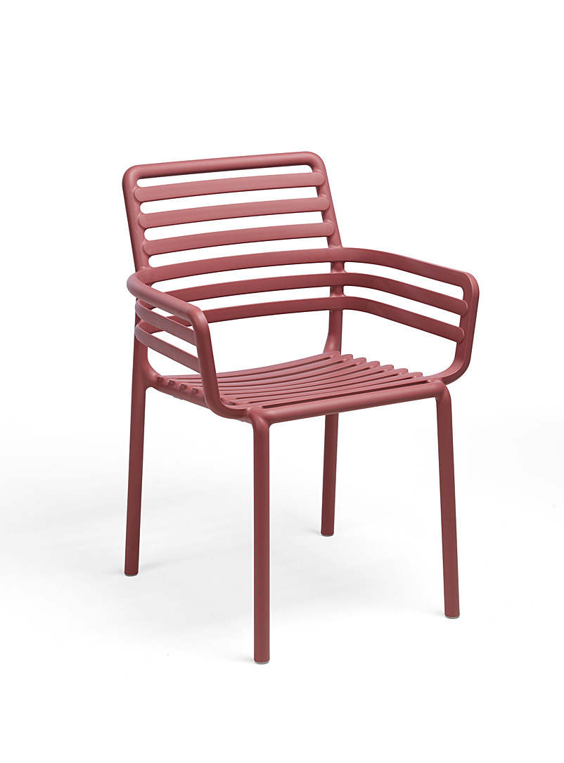 Simons Maison: Les chaises d'extérieur ajourées avec accoudoirs Ensemble de 4 Vieux rose