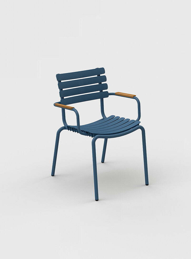 Reclips Bamboo-Armrest Outdoor Chairs Set Of 4