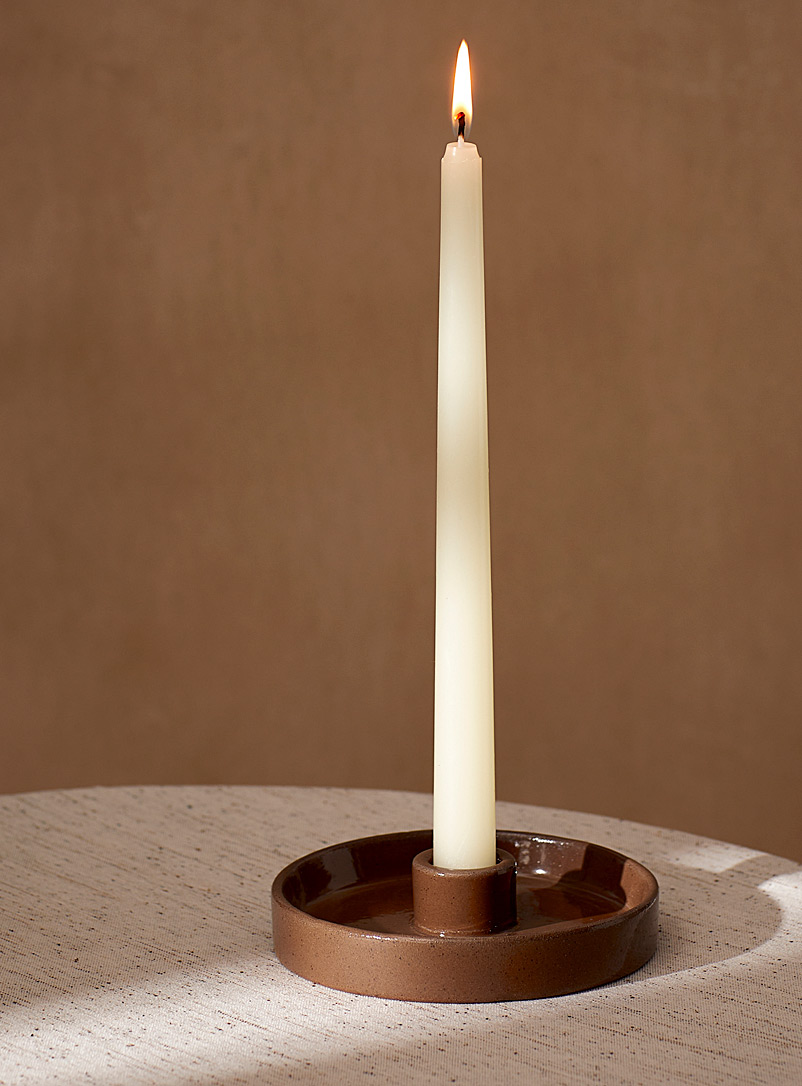 Simons Maison Dark Brown Modern circular candle holder