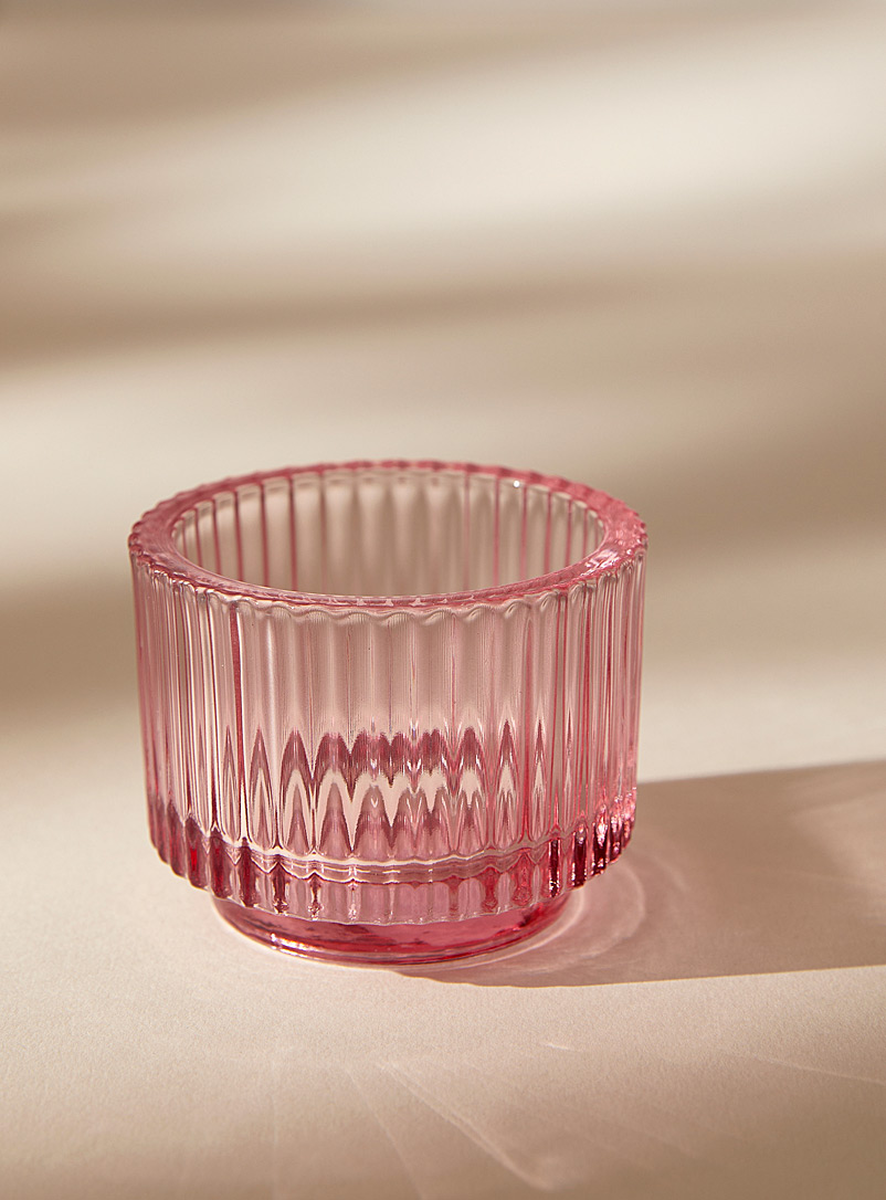 Simons Maison Pink Fluted glass candleholder