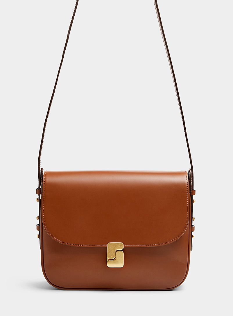 Soeur Brown Bellissima leather saddle bag for women