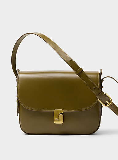 Le sac sellier cuir Bellissima olive