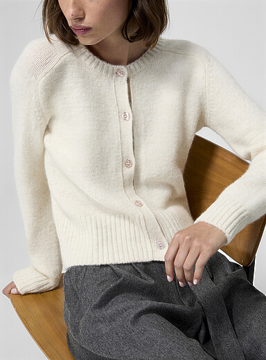 Soeur Ecru/Linen Lyne soft knit cardigan for women