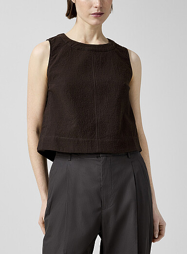 Soeur: Le haut sans manches en denim Pampa Chocolat - Espresso pour femme