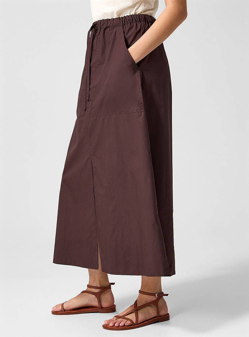 Soeur Grape/Dark Crimson Agadir poplin skirt for women