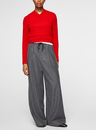 Soeur Grey Hugues heathered grey flannel pant for women