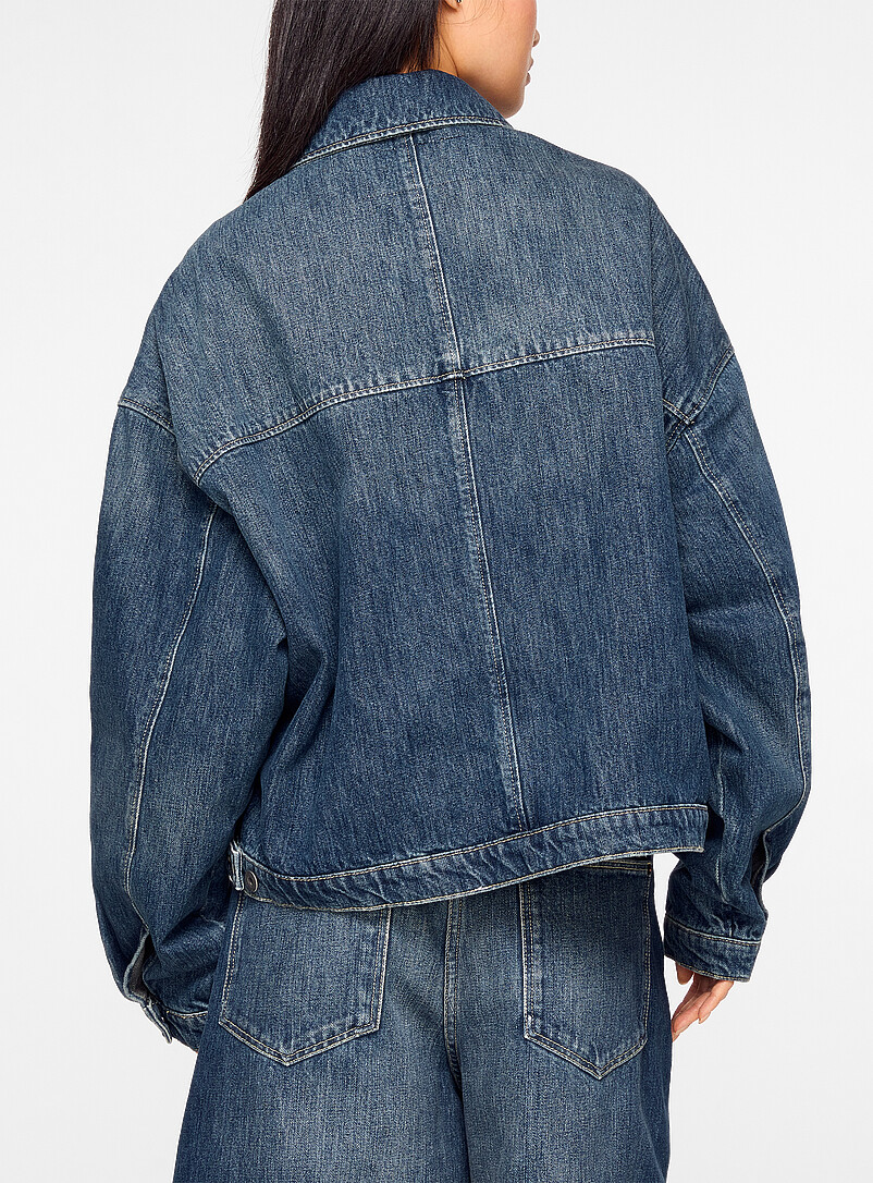 Lys belted faded blue jean jacket | Soeur | | Simons