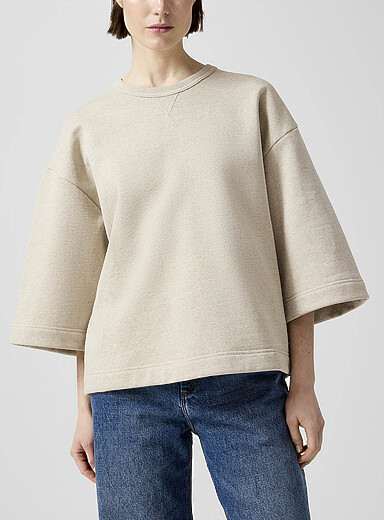 Soeur: Le sweat ample Iksan &Eacute;cru - Lin pour femme