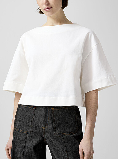 Soeur: Le t-shirt ample Davina Blanc cass&eacute; pour femme