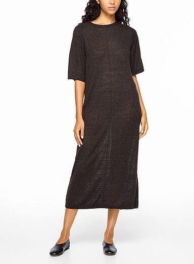 Soeur Brown Judy fine-knit midi dress for women