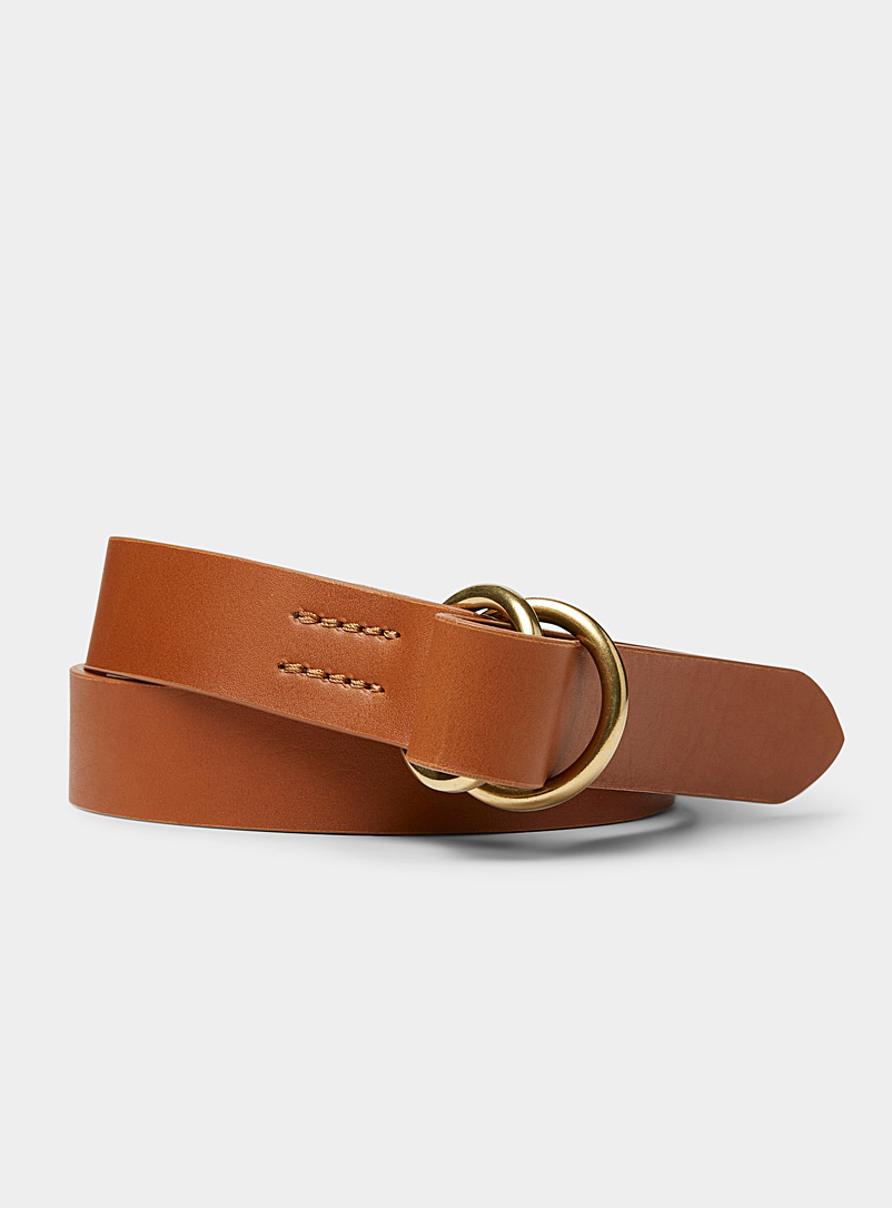 Soeur Brown Alto minimalist belt for women