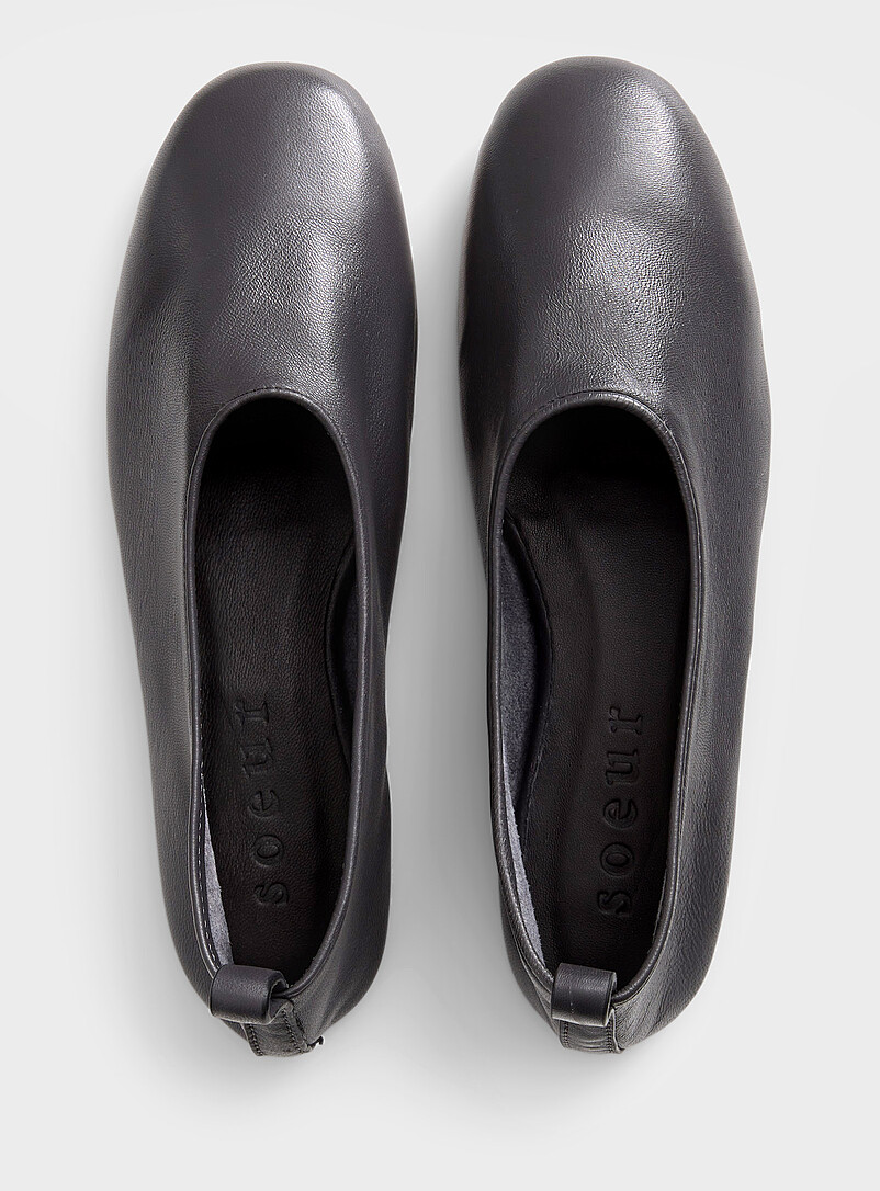 Soeur Slate Grey Bala leather ballet flats Women for women