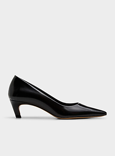 Soeur Black Maggie angled heel polished leather pumps Women for women