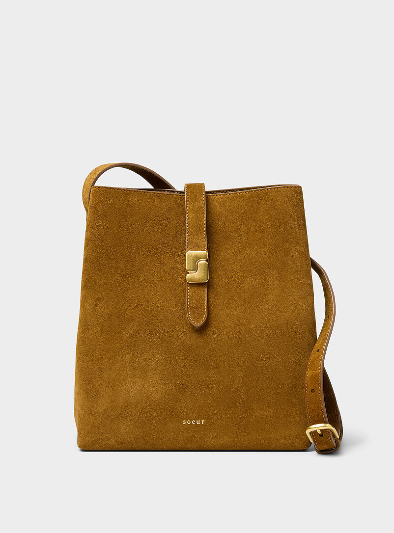 Bello minimalist square suede bag product image (primary)