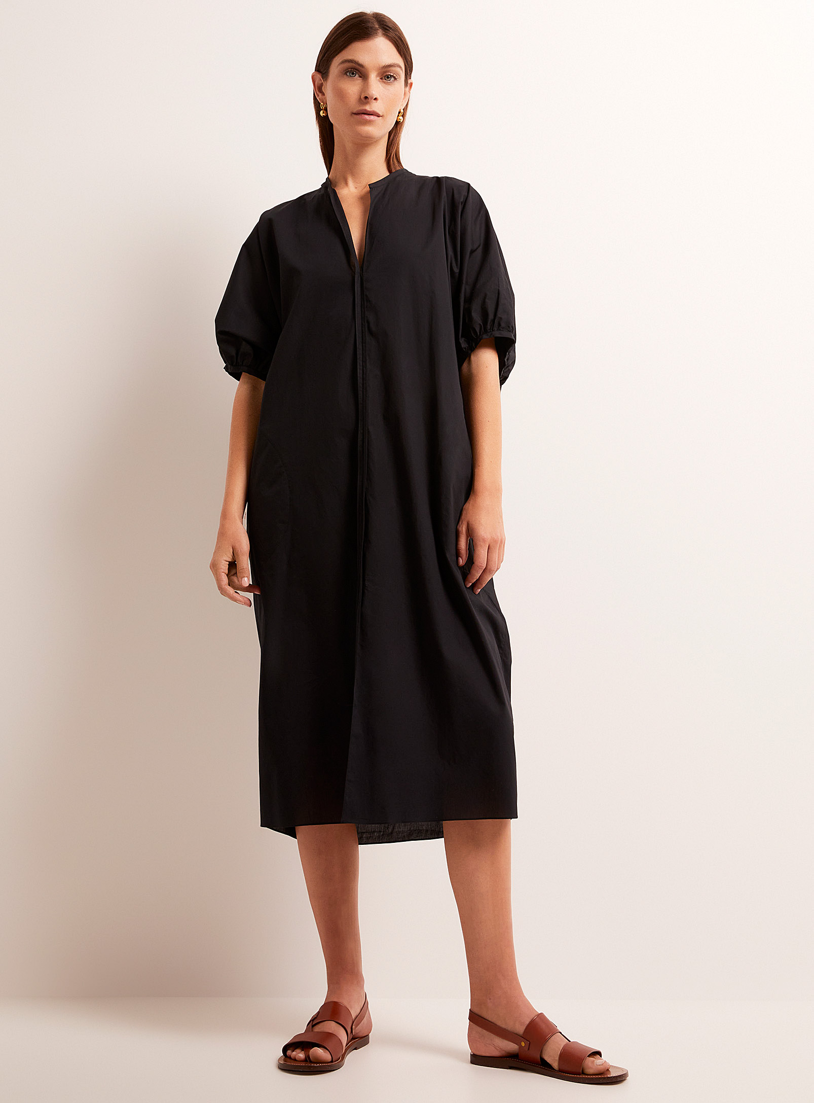 Soeur - Women's Alger loose black poplin dress