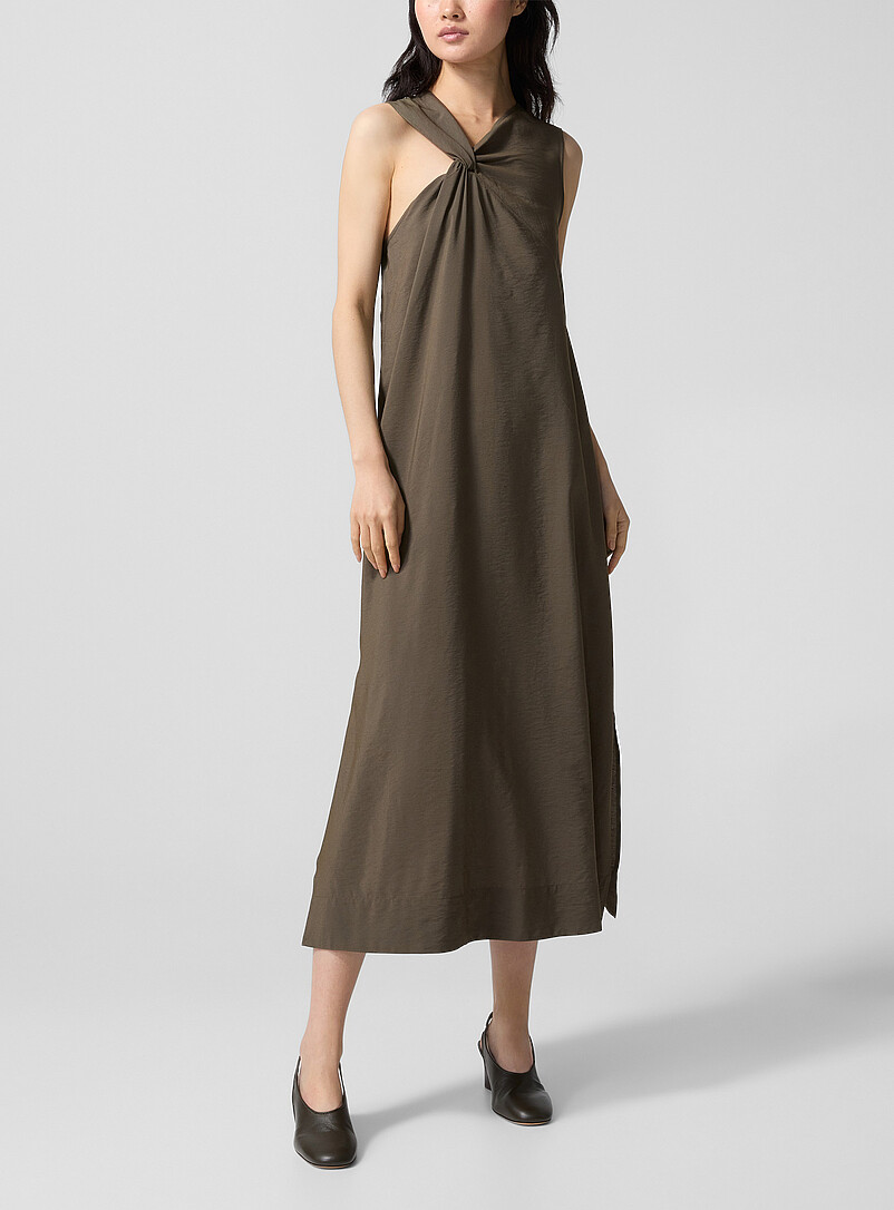 Emna Tie-Effect Midi Dress