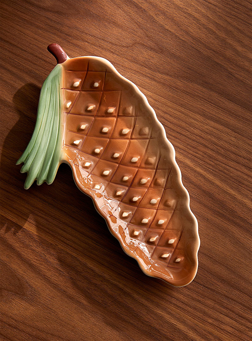 &klevering Patterned Brown Pinecone plate