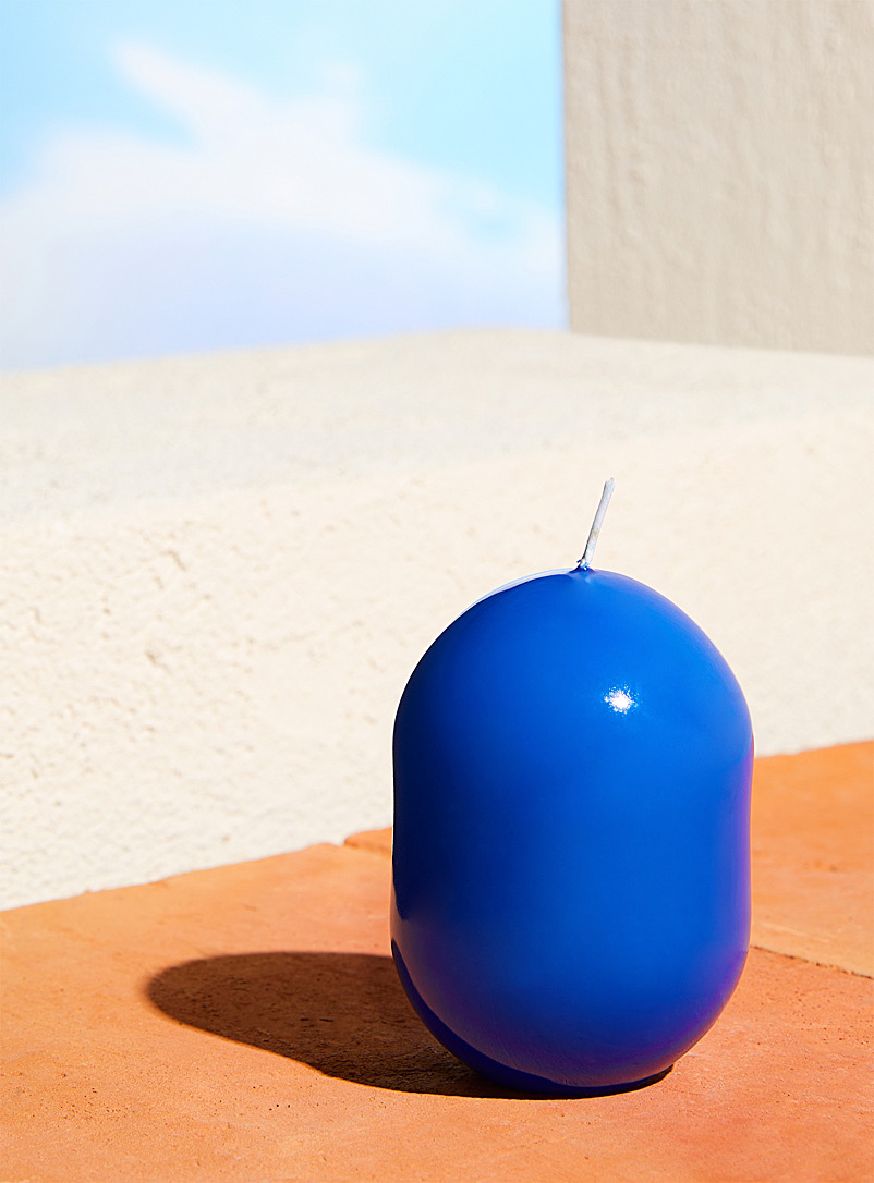 &klevering: La bougie pilier arrondie Bleu