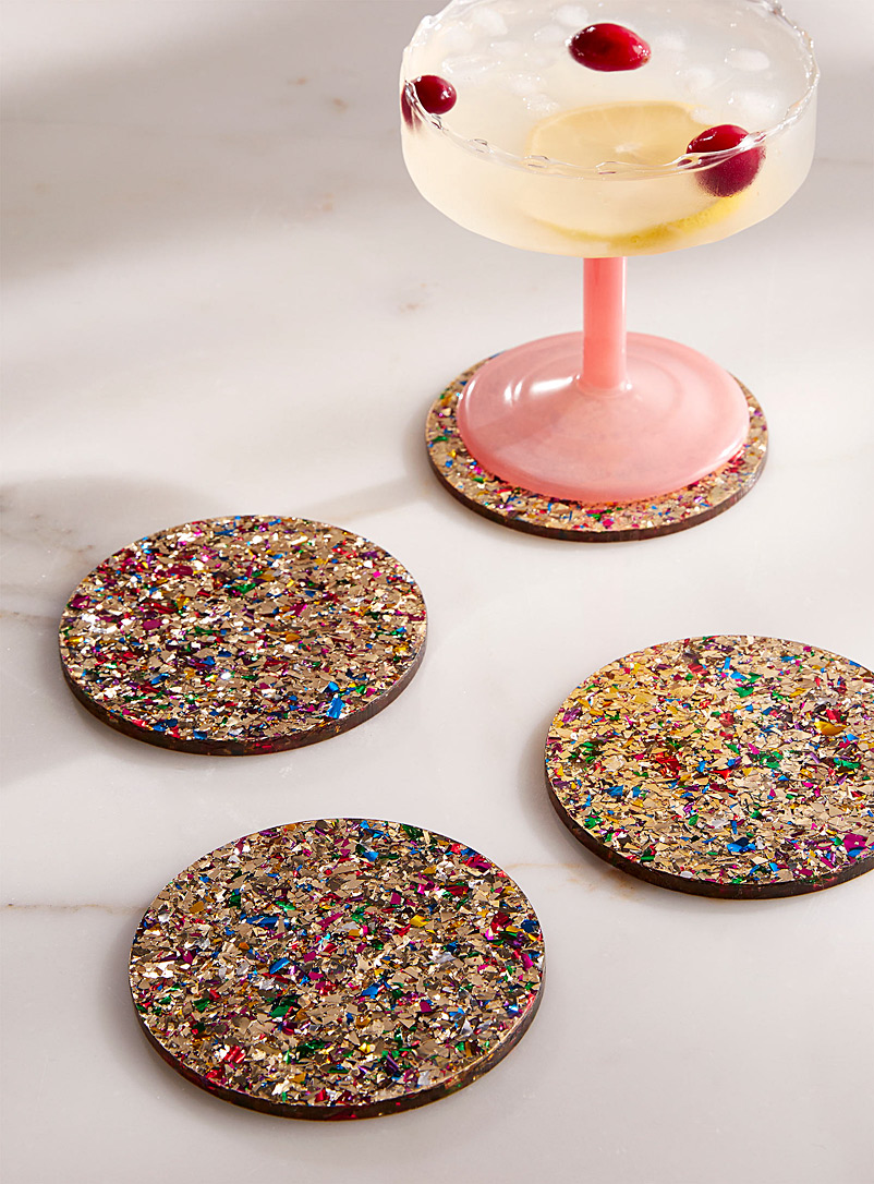 &klevering Assorted Sequined coasters Set of 4