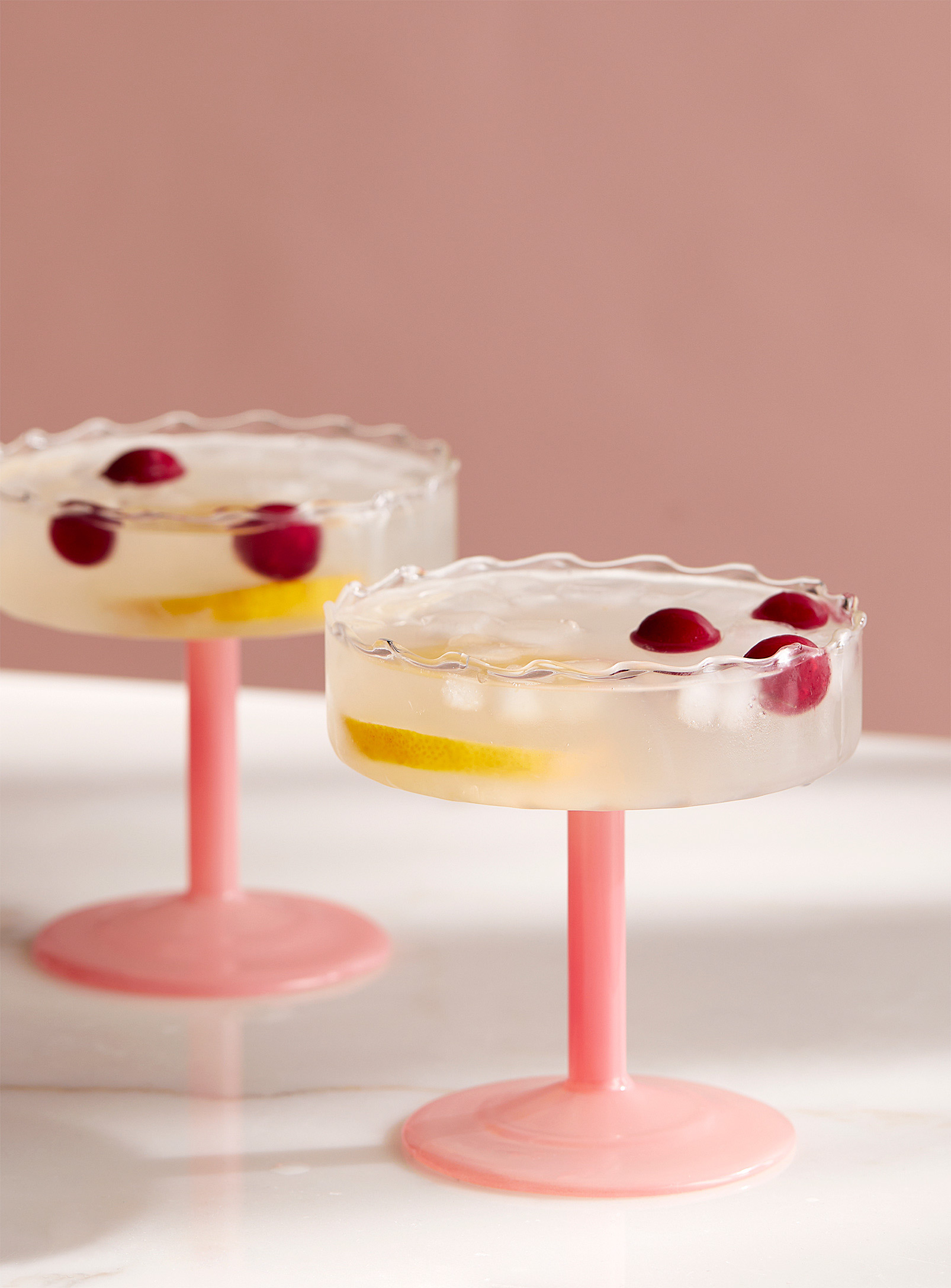 Simons Maison Pink Twist Cocktail Glasses Set Of 2