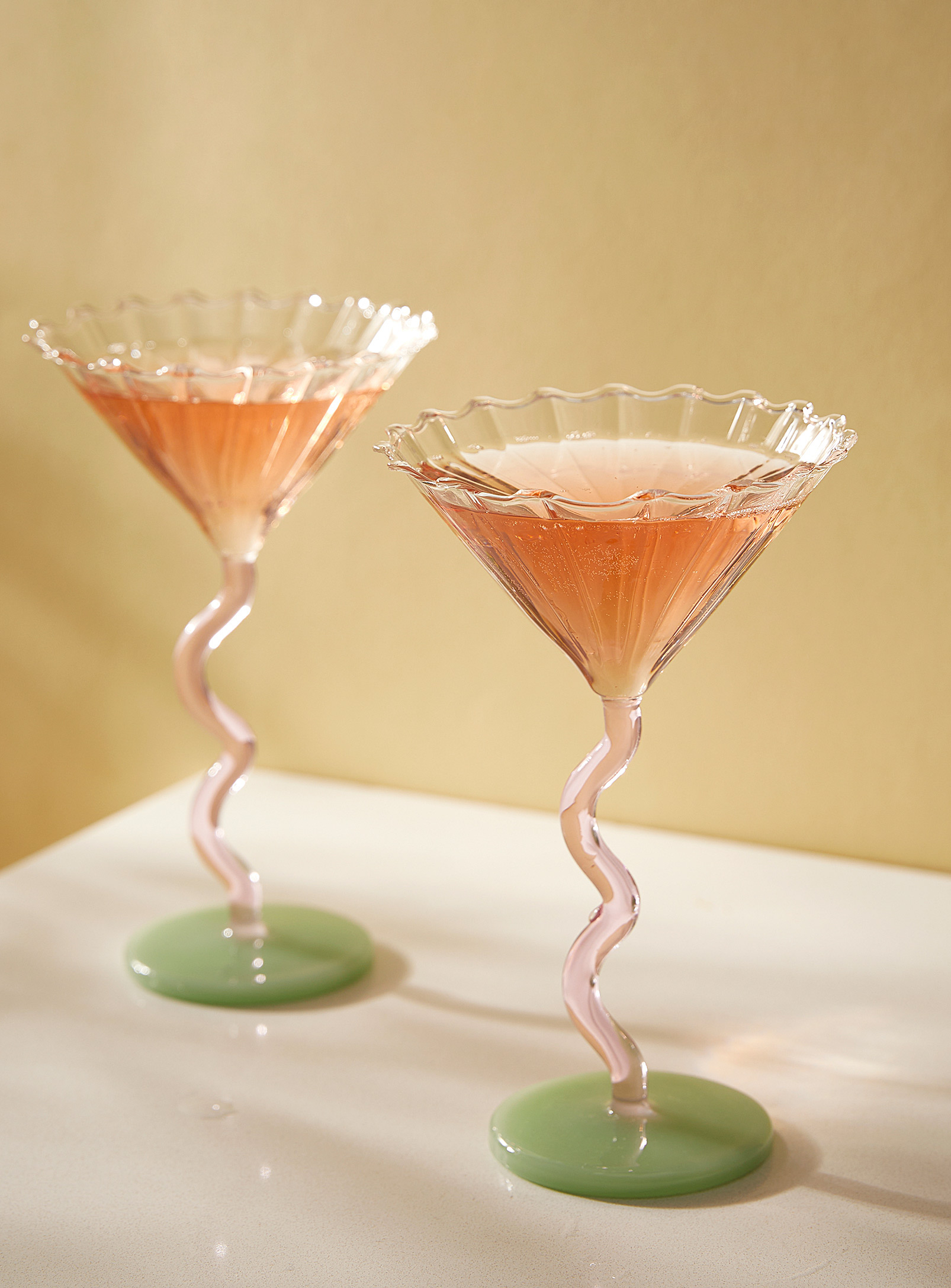 &klevering - Les verres à cocktail silhouette florale Ensemble de 2