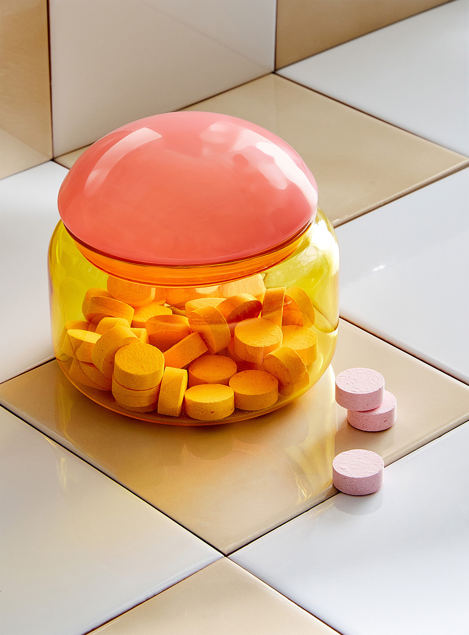 &klevering Yellow And Pink Rounded Jar In Multi