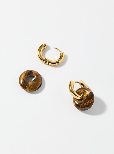 Vera tiger's eye hoops | Mademoiselle Jules | | Simons