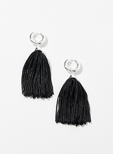 Whisper tassel hoops