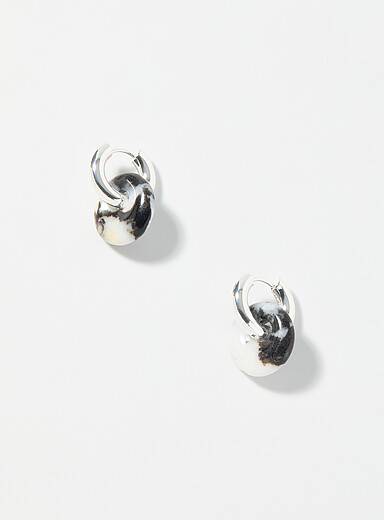 Zebra jasper donut stone earrings