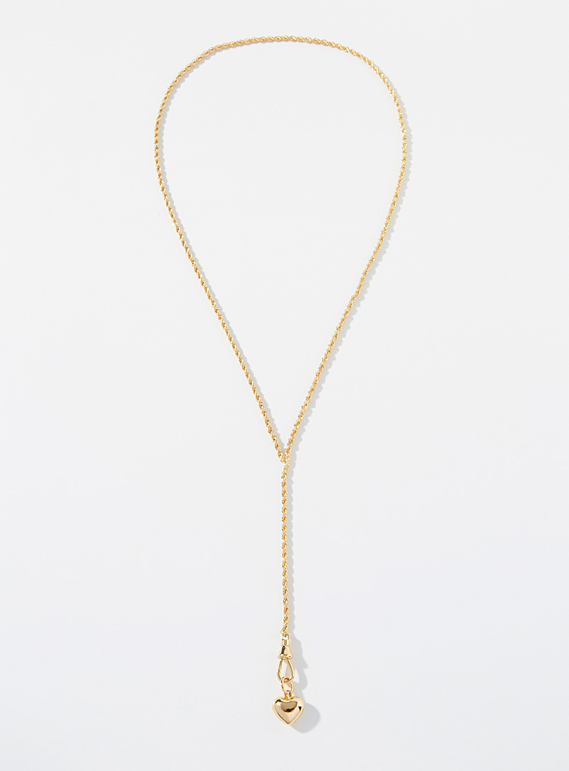 Mademoiselle Jules Assorted Loves Me golden heart lariat necklace for women