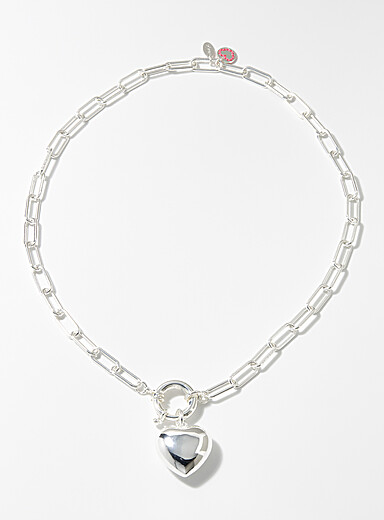 Heart paperclip-link chain