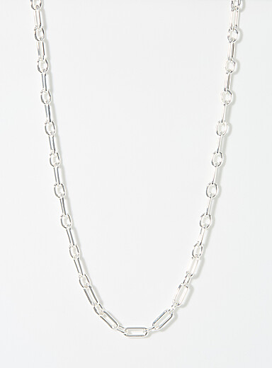 Paperclip-link silver chain