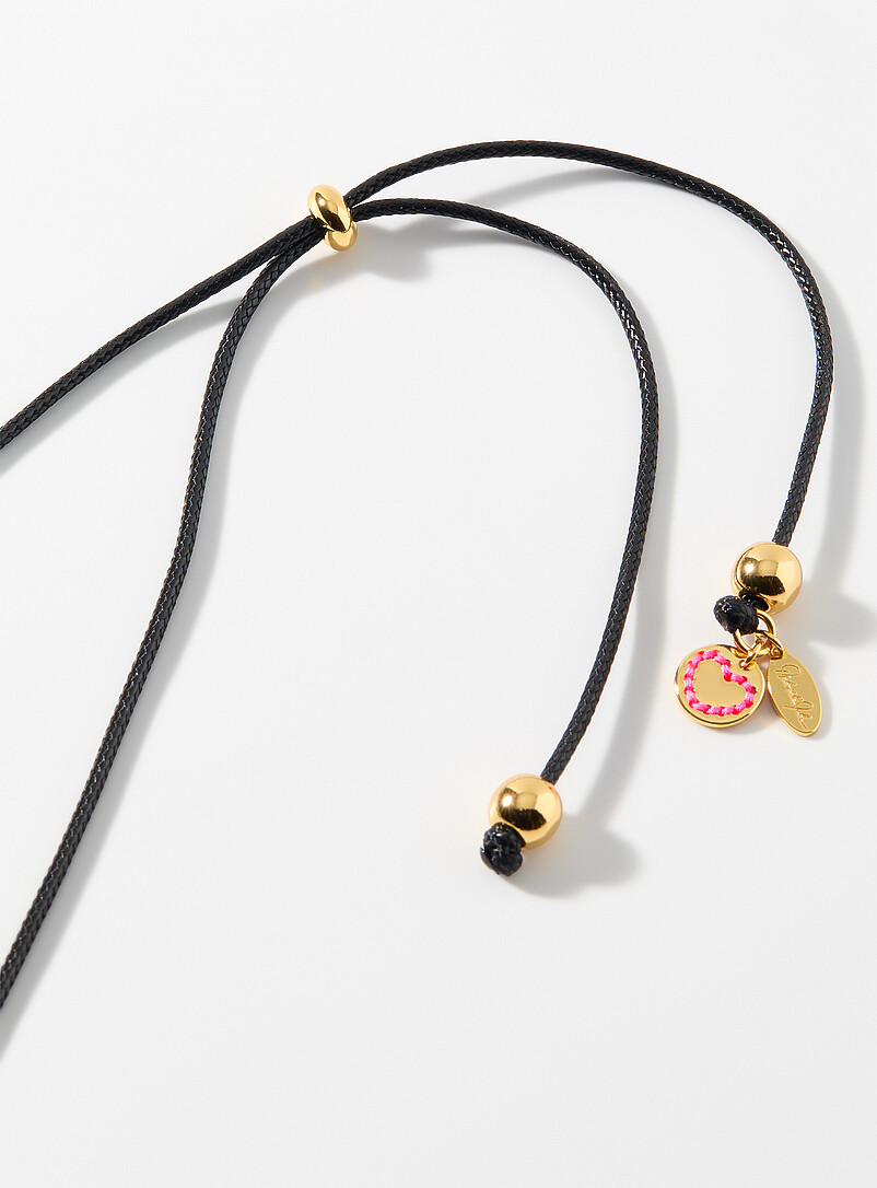 Mademoiselle Jules: Le long collier corde oeil de tigre Brun pour femme