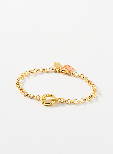 Le bracelet dor&eacute; mailles rondes