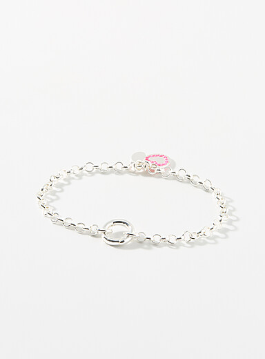 Silver round-link bracelet