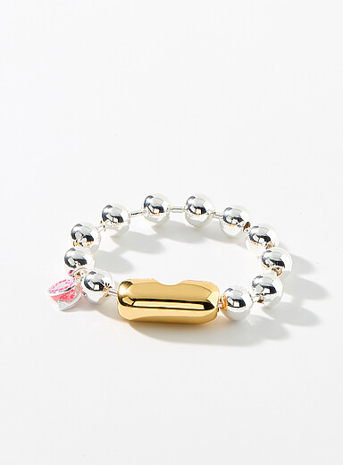 Two-tone XL bead bracelet