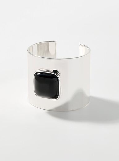 Onyx open cuff bracelet