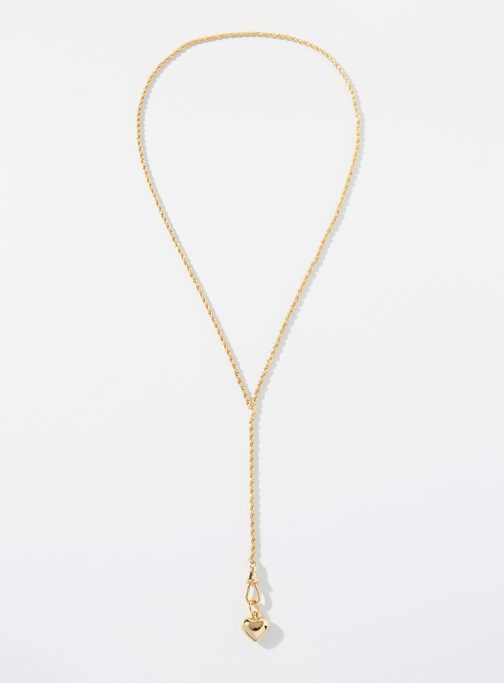 Mademoiselle Jules Golden Heart Lariat Necklace In Assorted