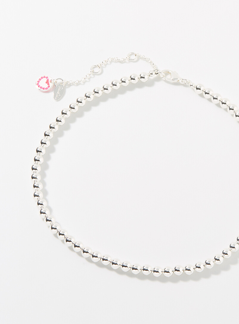 Silver beaded necklace product image 2