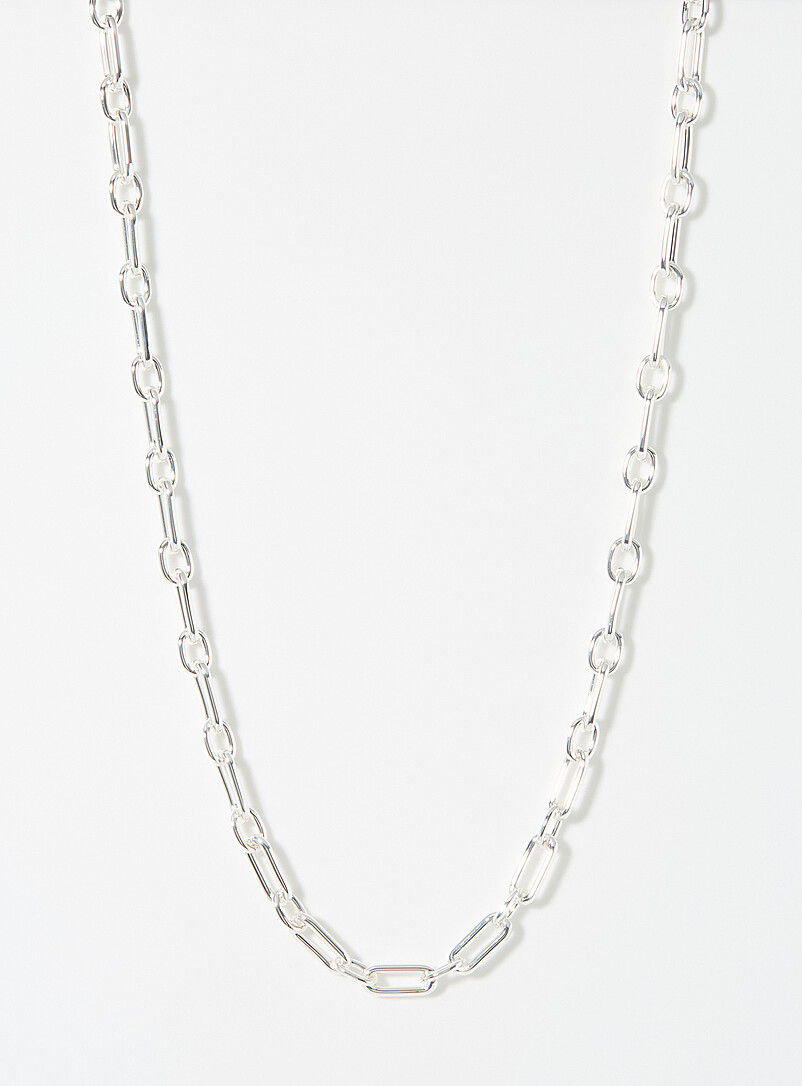 Paperclip-Link Silver Chain