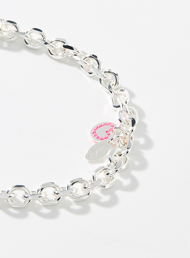 Two-ball post closure silver necklace product image 2