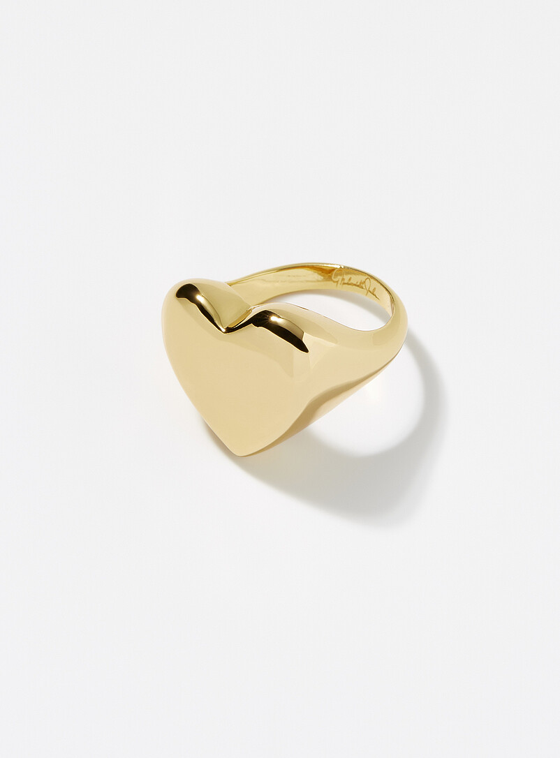 Large Golden Heart Ring