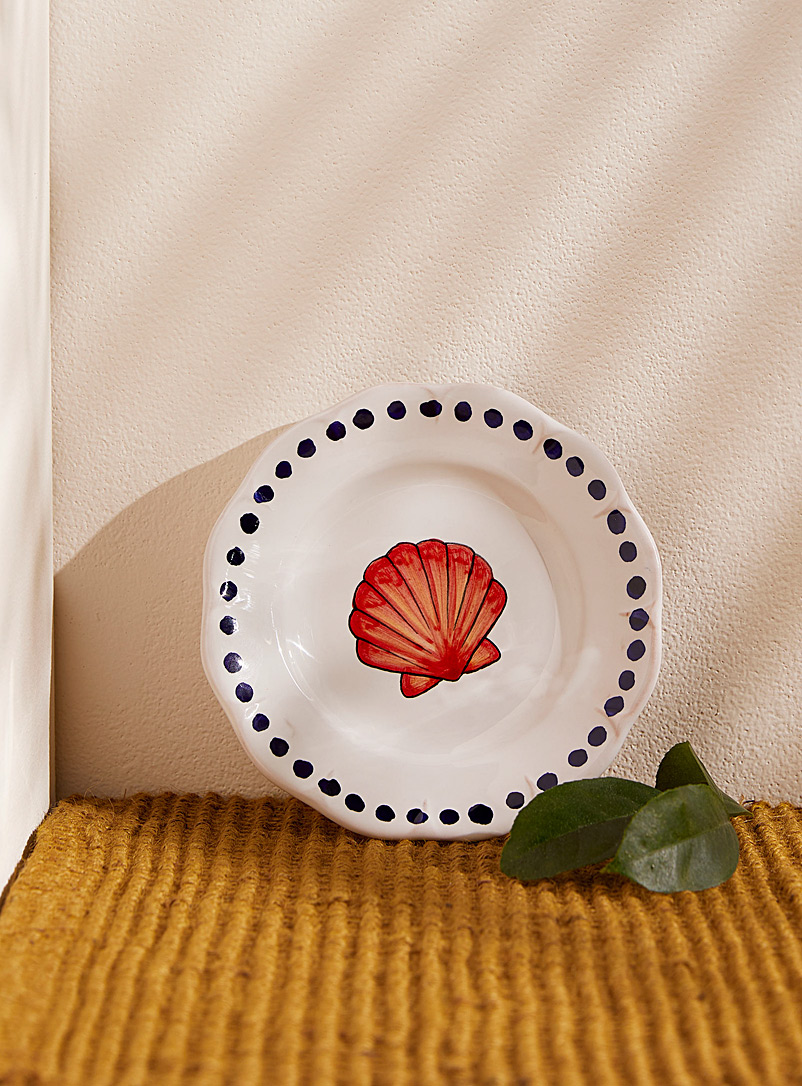 Popolo Patterned White Small shell plate