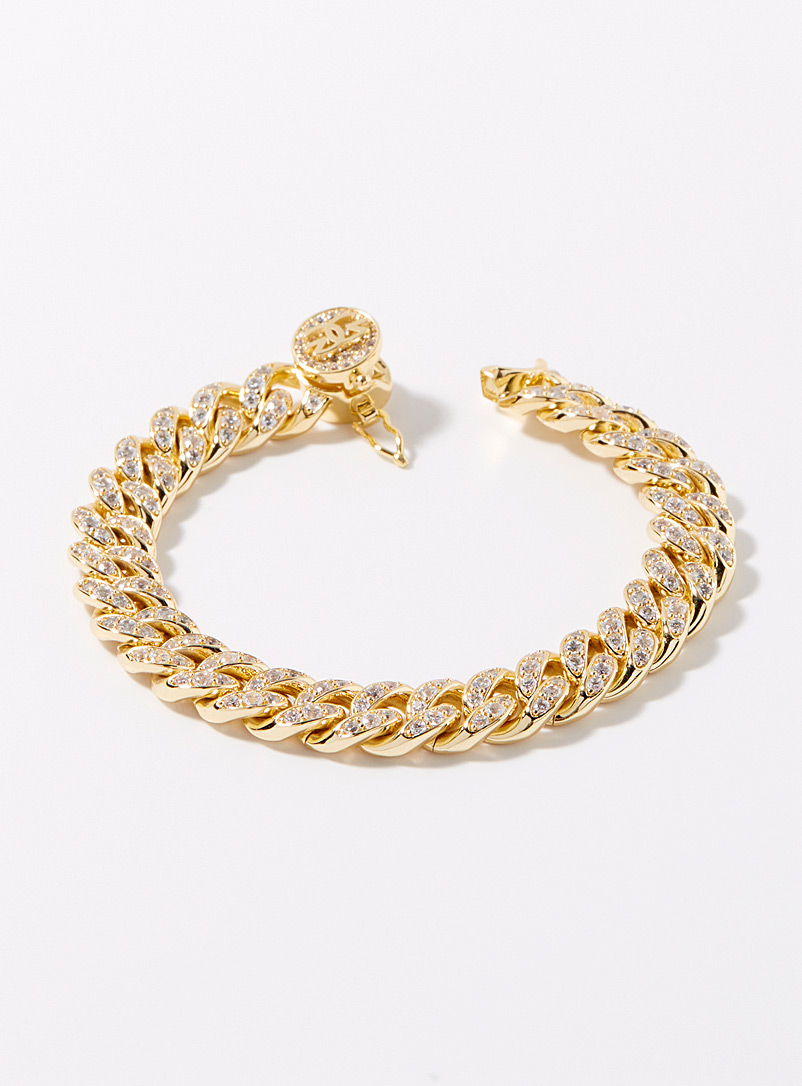 The Gold Gods Gold Crystal Cuban link bracelet for men